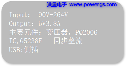 5V 3.8A USB solution circuit diagram BOM list, Global Semi. G5238F